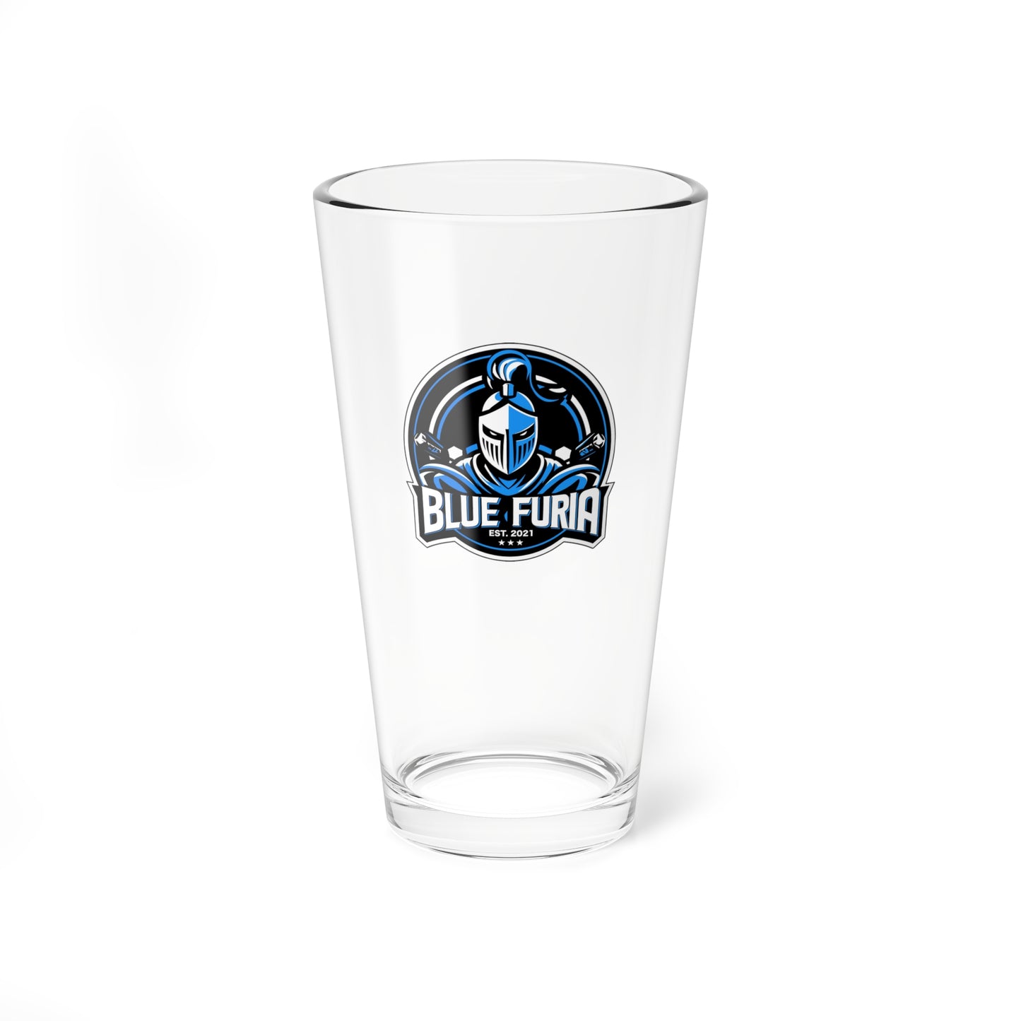 Blue Furia Pint Glass, 16oz