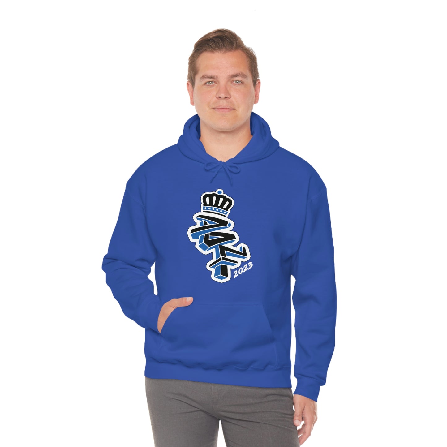 Unisex Heavy Blend™ Blue Furia Hooded Sweatshirt